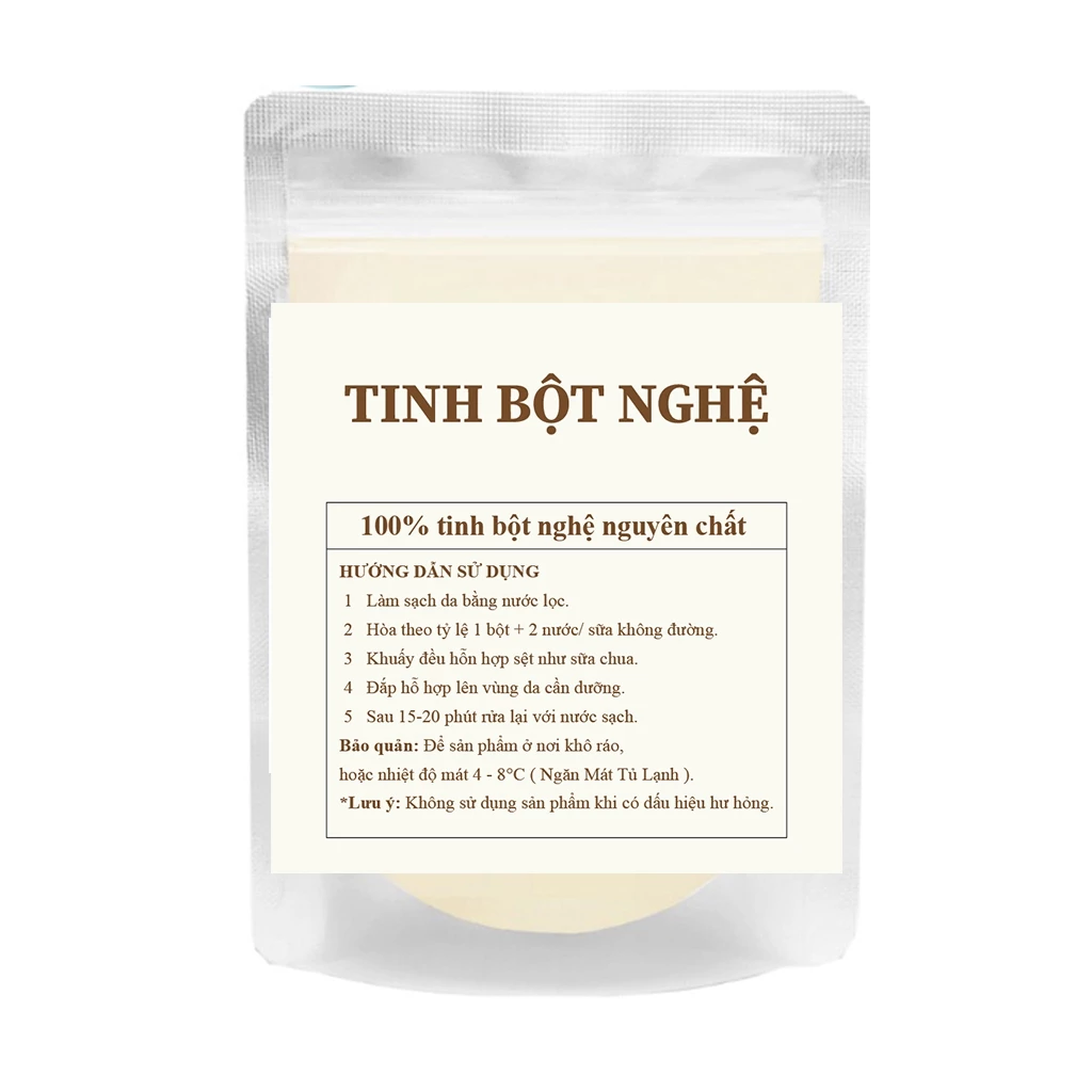 Tinh bột nghệ nguyên chất 100% oganic trắng da, giảm mụn, mờ thâm nám, hỗ trợ tiêu hoá - MOE SHOP