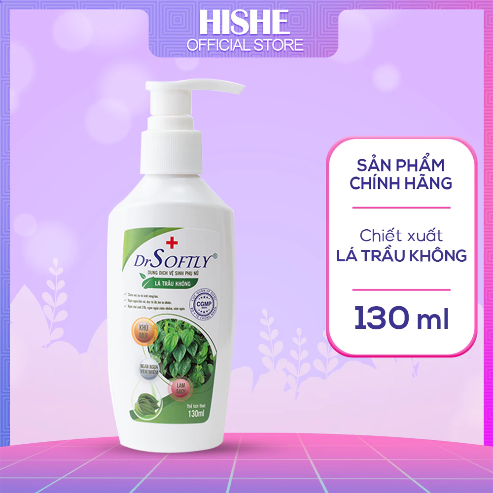 Dung dịch vệ sinh phụ nữ lá trầu không DrSoftly 130ml - Cân bằng độ pH - Làm sạch nhẹ nhàng