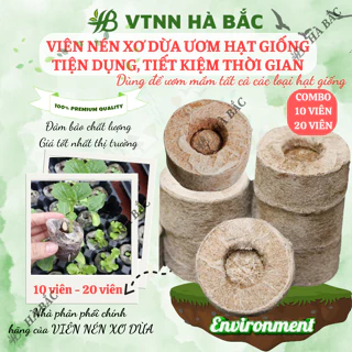 Viên nén xơ dừa ươm hạt giống (Combo 10 viên, 20 viên) - viên nén sơ dừa tiện dụng, tiết kiệm thời gian, sạch 100%