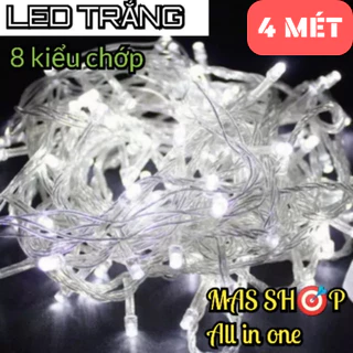 Dây đèn LED chớp nháy màu trắng / 8 kiểu chớp, dây 4M