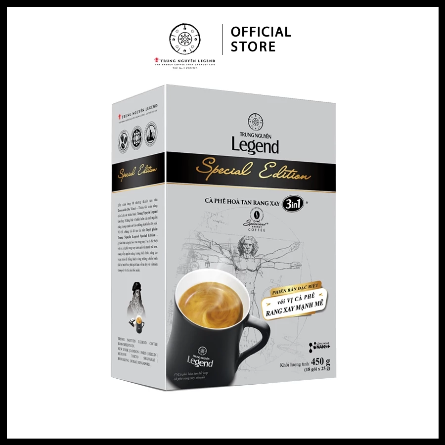 Trung Nguyên Legend - Cà phê sữa hoà tan rang xay 3in1 Special Edition - Hộp 18 gói x 25gr