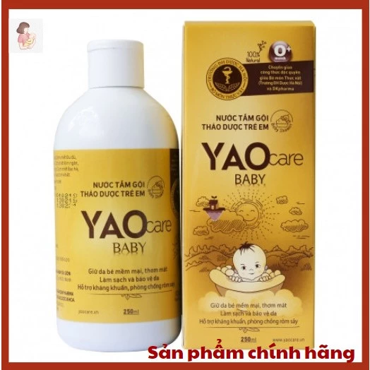 Nước tắm gội thảo dược YAOCARE BABY chống rôm sảy, hăm tã an toàn cho trẻ sơ sinh - DK pharma