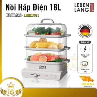 Nồi Hấp 3 Tầng Lebenlang LBEL5031 18L | Nồi Hấp Điện Đa Năng Siêu Tiện Lợi, Dung Tích 18L, Công Suất 900W