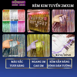 Rèm kim tuyến trang trí sinh nhật 2mx1m