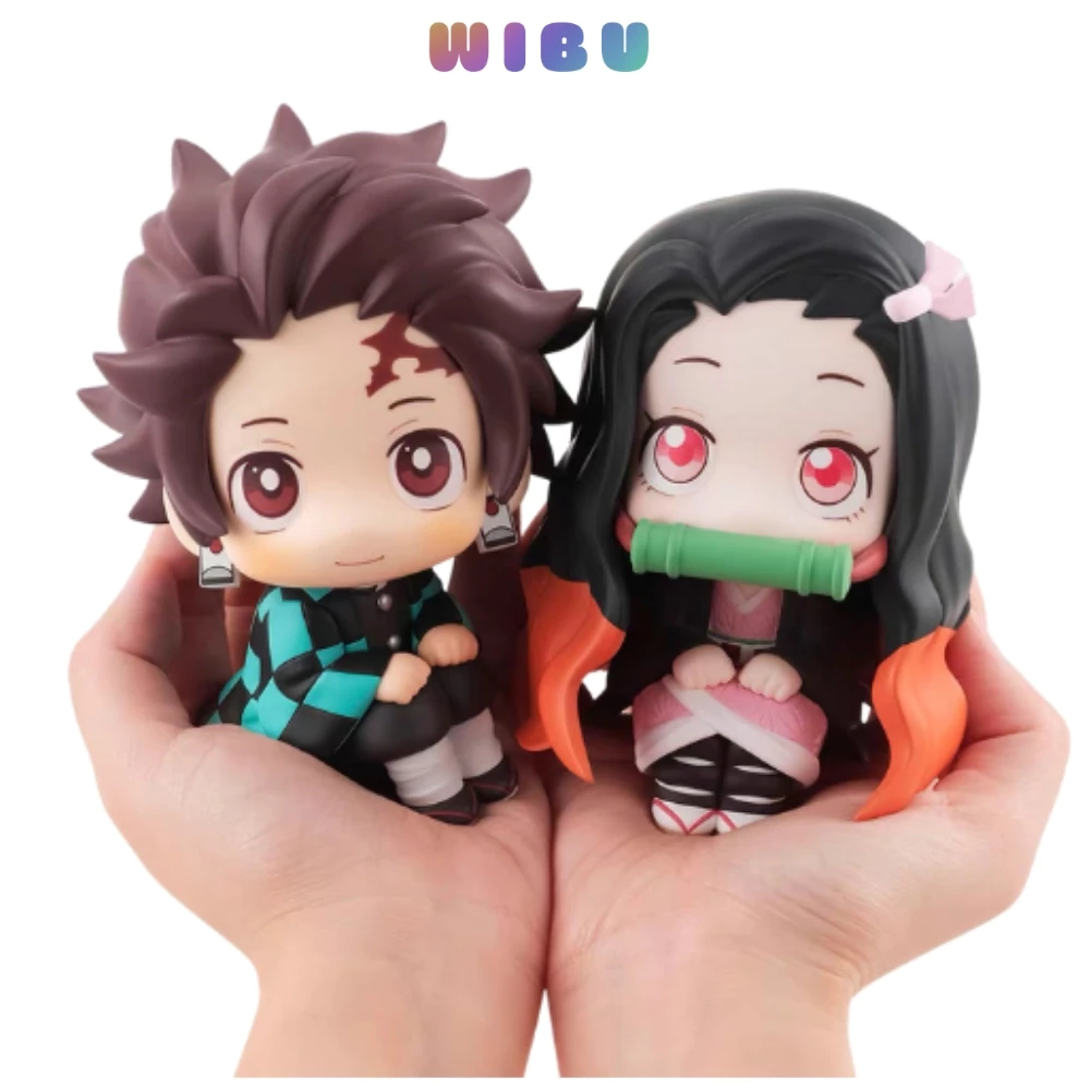 Mô hình Kimetsu No Yaiba figure Demon Slayer Tanjirou Nezuko bản chibi cao 9cm siêu dễ thương figure thanh gươm diệt quỷ