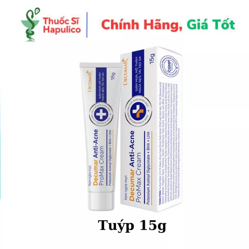 [DECUMAR] Kem Chấm Mụn Giúp Giảm Sưng Viêm & Mờ Thâm Sẹo Tối Ưu Anti - Acne Promax Cream 7g/15g