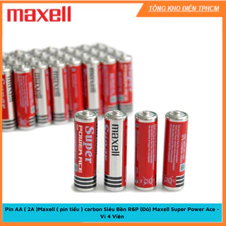 Pin AA ( 2A )Maxell ( pin tiểu ) carbon Siêu Bền R6P (Đỏ) Maxell Super Power Ace - Vỉ 4 Viên