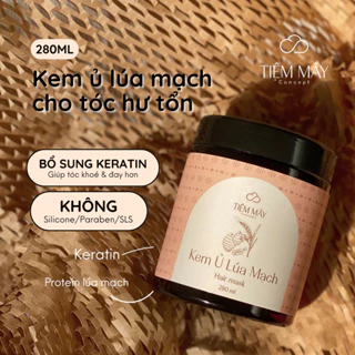 [BỔ SUNG KERATIN] Kem ủ lúa mạch KHÔNG SILICONE Tiệm Mây cân bằng keratin cho mái tóc dày hơn & phục hồi tóc - Handmade