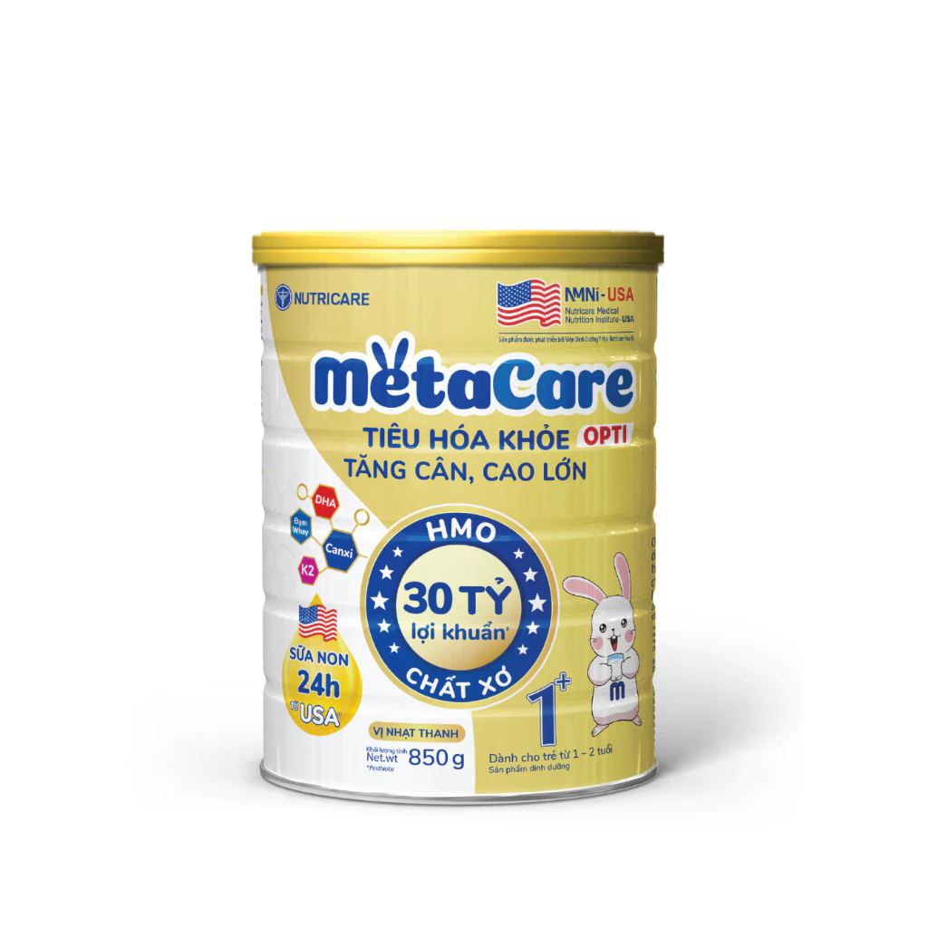 Sữa bột MetaCare Opti vàng 1+ lon 850g Chính hãng (Mẫu mới) Nutricare