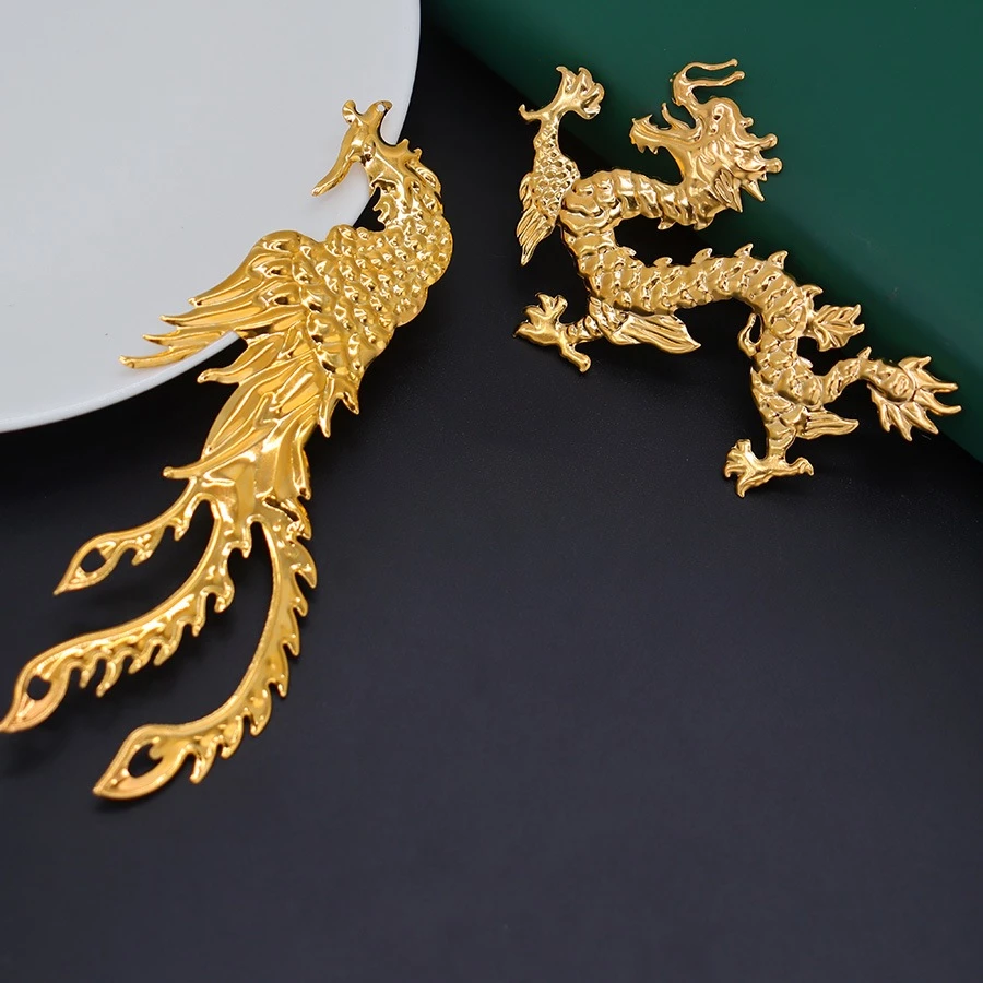 1 phiến nguyên liệu hình rồng hoặc phượng lẻ bên dùng làm trâm trang sức cổ trang cosplay NL1289