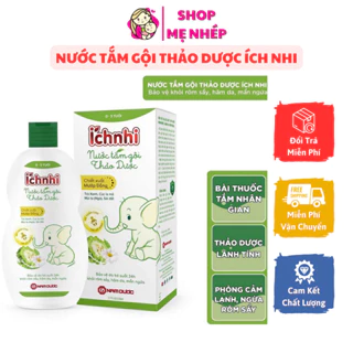 Nước Tắm Gội Thảo Dược Ích Nhi Lọ 230ml (0-3 Tuổi) Phòng Ngừa Rôm Sảy, Hăm Da, Mẩn Ngứa Cho Bé