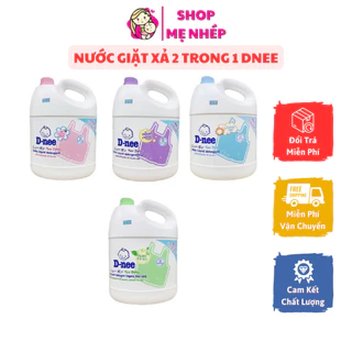 Nước Giặt Xả Dnee cho bé 2 trong 1 Đủ Màu Can 3L