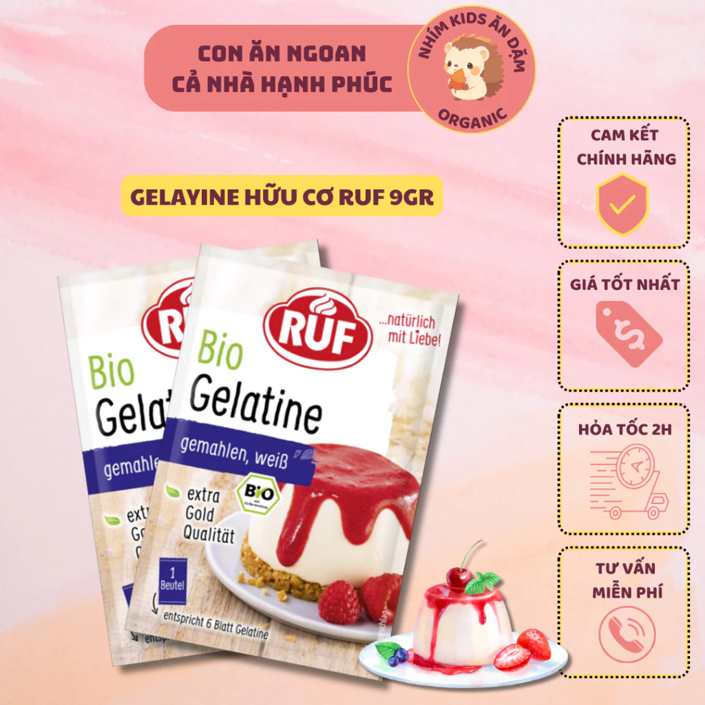 [Date 2027-2028] Bột Gelatine Hữu Cơ Ruf - Gelatine Ewald - Gelatine Sobo