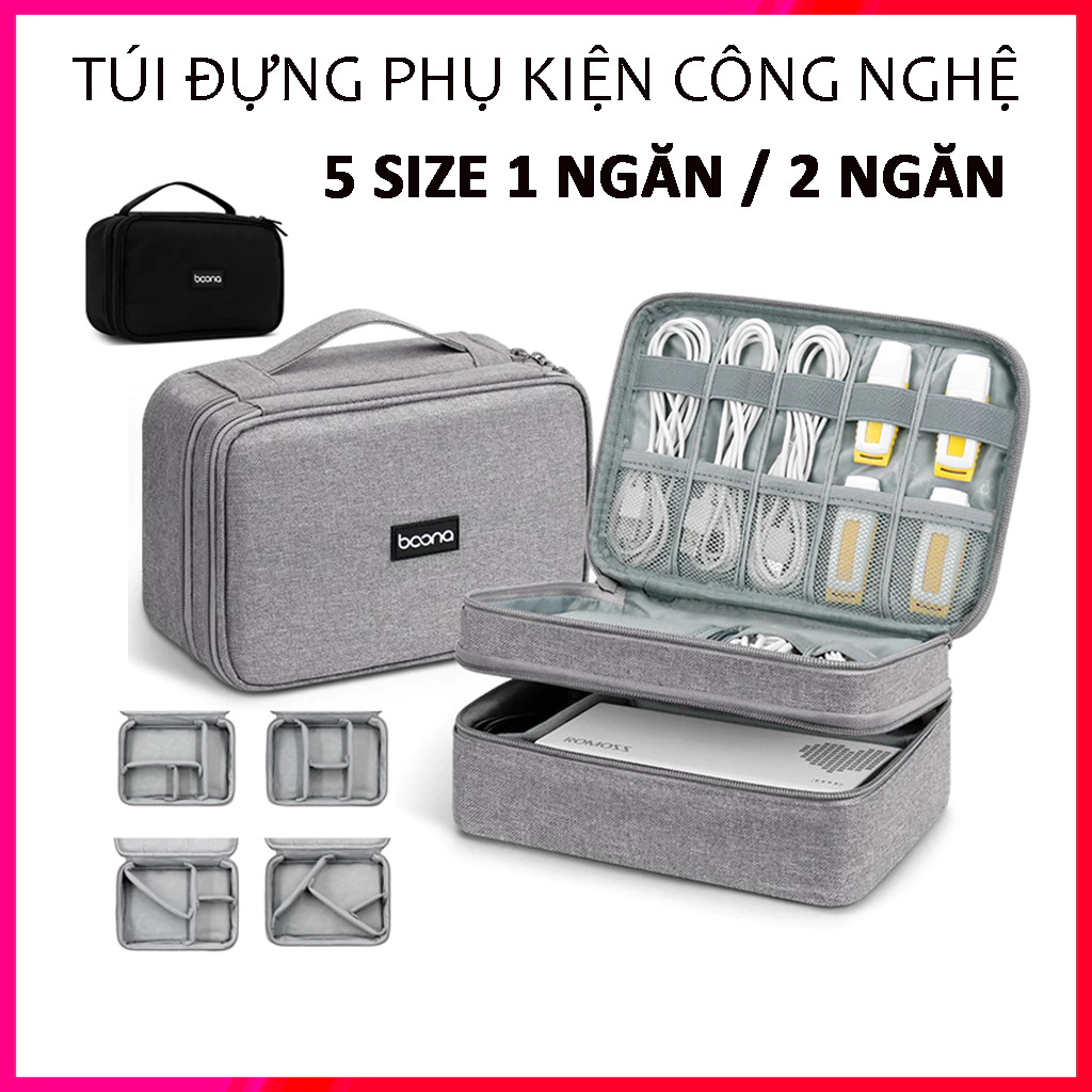 Túi Đựng Phụ Kiện Công Nghệ BAONA, Máy Tính Bảng, Túi Đựng Cáp Sạc, Pin Dự Phòng Phukienmac68