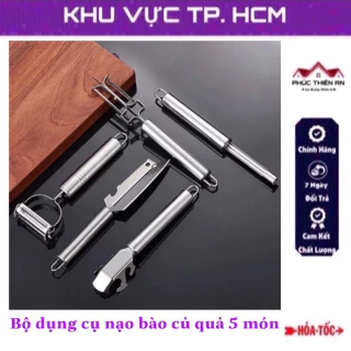 Bộ dụng cụ nạo bào củ quả 5 món, chất liệu inox không gỉ - đa năng, tiện dụng, siêu bền