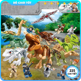 Bộ đồ chơi lắp ráp khủng long bạo chúa 205 chi tiết, xếp hình lego ạng hộp giấy đồ chơi cho bé trai