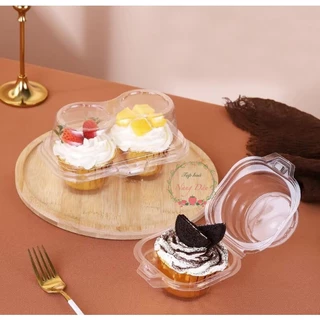 Set 10 Hộp nhựa đựng 1 hoặc 2 bánh cupcake