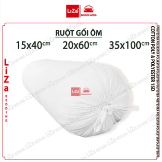 Ruột Gối Ôm Bông Gòn Trắng Cao Cấp Kháng Khuẩn 15D, Lõi Gối Ôm 35x100cm Có Dây Buộc 2 Đầu Hàng Chuẩn Loại 1