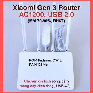 Bộ phát Wifi kích sóng Xiaomi Gen 3 USB 2.0 băng tần kép xuyên tường tốc độ cao 1200M AC Rom PADAVAN wifi usb 4G cũ