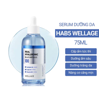 Serum dưỡng da HA Wellage 75ml, tinh chất dưỡng ẩm, dưỡng trắng da, phục hồi da căng bóng, mịn màng