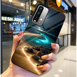 Ốp Lưng XIAOMI REDMI 9T, POCO M3 Mặt lưng kính tráng gương, thiết kế thiên hà