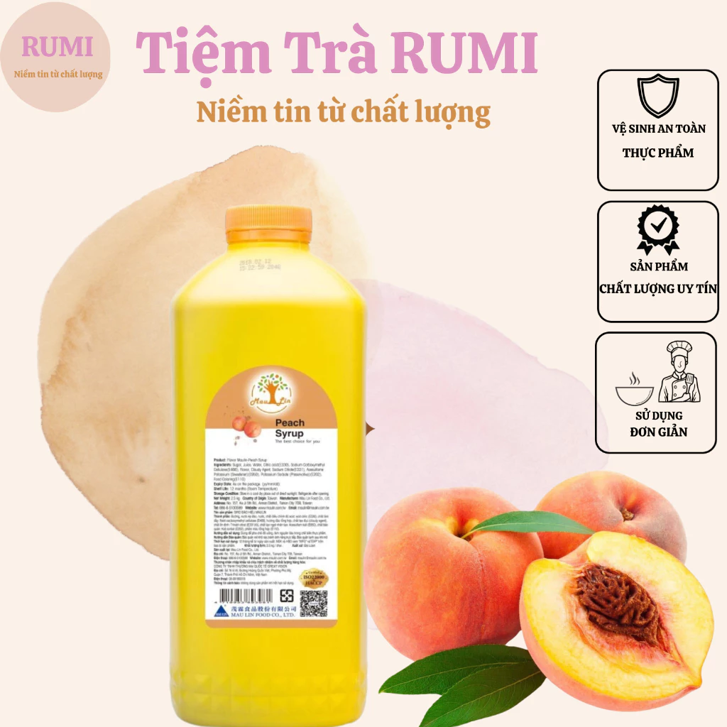 Siro Maulin bạc hà .maulin dâu.maulin đào.táo.nho.chanh leo  2,5KG Syrup Trái Cây Pha Chế Đồ Uống