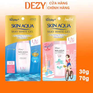 Kem Chống Nắng Skin Aqua Hồng Dưỡng Trắng Sáng Da Silky Milk Kcn Sunplay Nhật Bản Vitamin C & Hyalunoric Acid Rohto Dezy