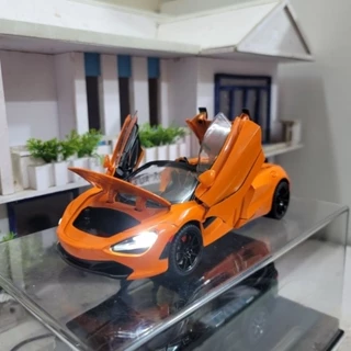 Mô hình xe McLaren 720S mui trần tỉ lệ 1/24 có gập gương, đánh lái, đèn và chạy cót