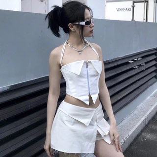 Áo ống dây kéo freesize phong cách girlcrush