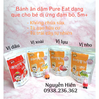 Bánh ăn dặm Pure Eat dạng que cho bé dị ứng đạm bò 5m+