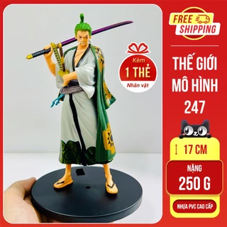 Mô hình One Piece Zoro wano quốc siêu ngầu cao 17cm có áo tháo rời