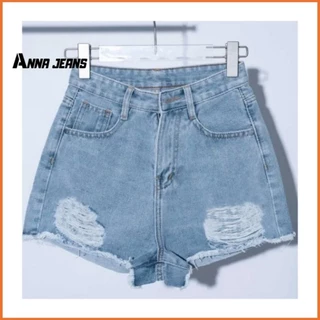 Quần short jeans nữ Anna jeans tua lai rách ulzzang phong cách hàn quốc trẻ trung năng động cá tính