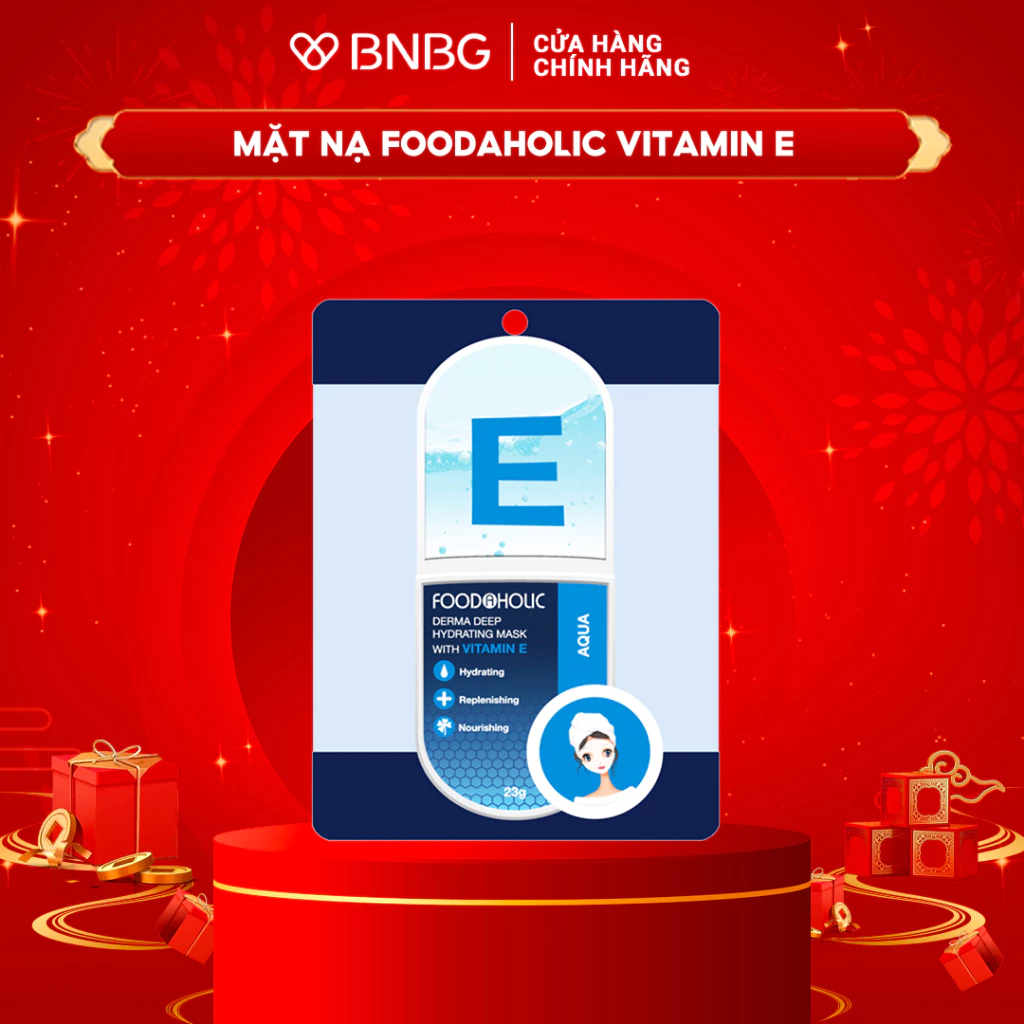 Mặt nạ Vitamin E cấp ẩm, căng bóng da Foodaholic Derma Deep Hydrating Mask With VITAMIN E 23g