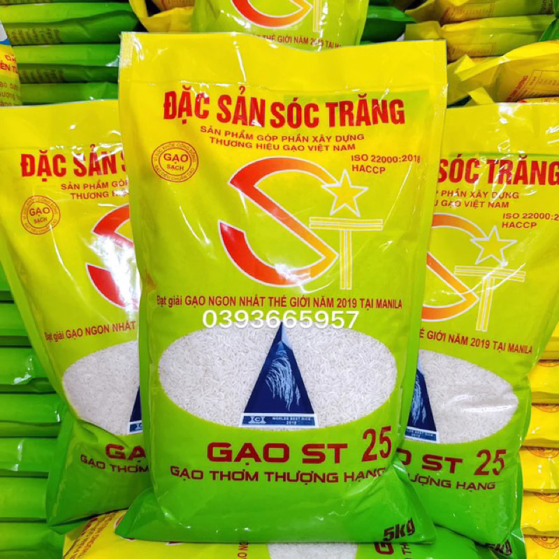 Gạo ST25 Nội Địa 5kg - ( Gạo Ngon Nhất Thế Giới 2019 ) Dẻo Dai Cơm Ngọt Cơm