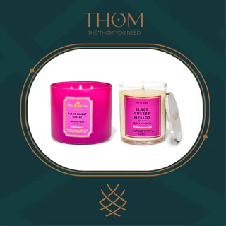 BLACK CHERRY MERLOT | Nến thơm 3 bấc 411gr 1 bấc 198g Bath and Body Works 3 Wick Scented Candles