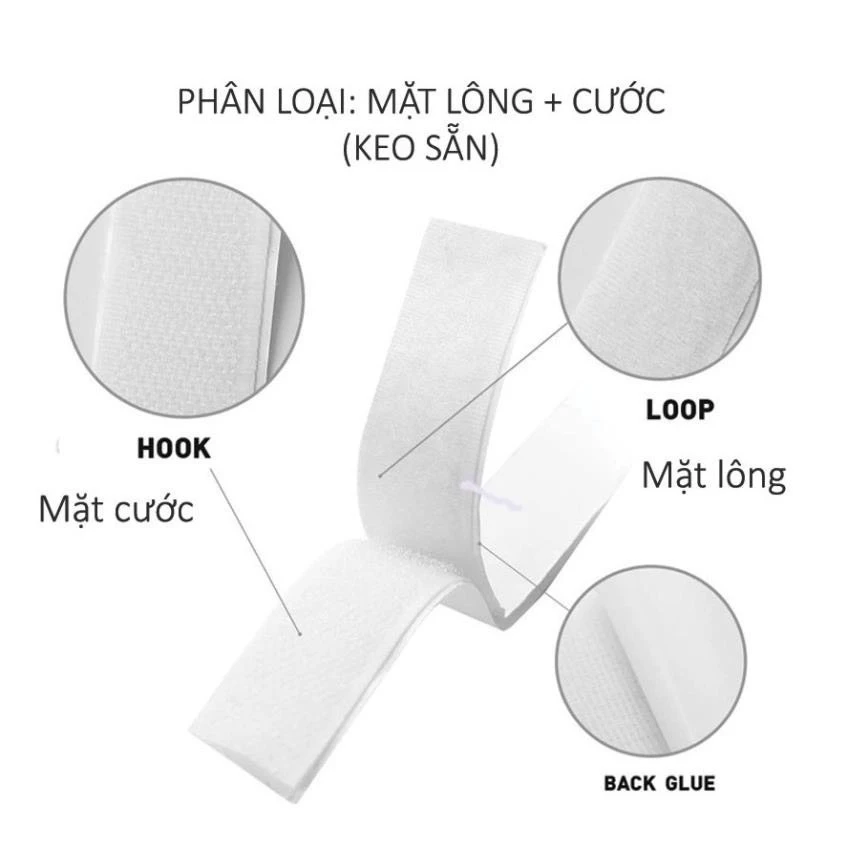 Băng Gái Dính - Có Keo Sẵn -  Dán Rèm Cửa Sổ,Tiện Lợi
