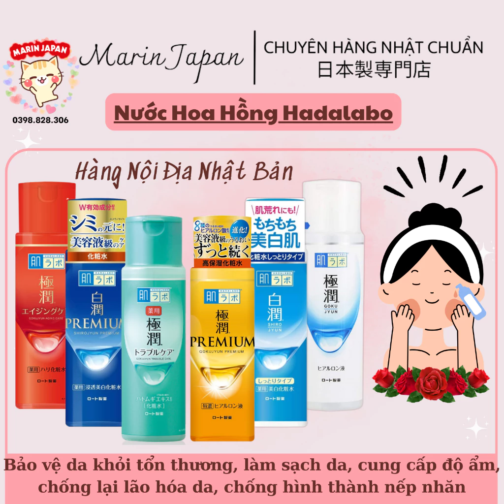 (Chuẩn Nhật, Có Bill) Nước Hoa Hồng Hada Labo Nội Địa Nhật Bản