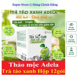 Trà Táo Xanh Giảm Cân Kelly Thảo Mộc Adela Detox Hộp 12 Gói Giảm Mỡ Bụng  An Toàn Kiểm Soát Cân Nặng