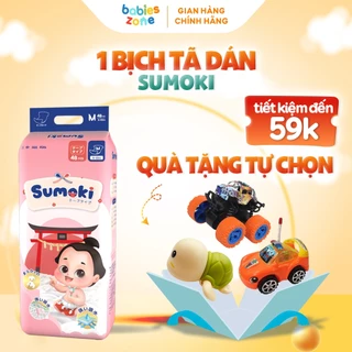 [TẶNG THÊM 3 MIẾNG] Tã/Bỉm dán SUMOKI thương hiệu Nhật Bản thấm hút gấp 8 lần, khô thoáng suốt 12H