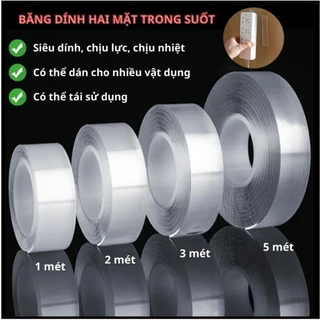 Băng Keo Hai Mặt Dài 1m-3m-5m-10m Ivy Grip Tape Đa Năng Siêu Dính