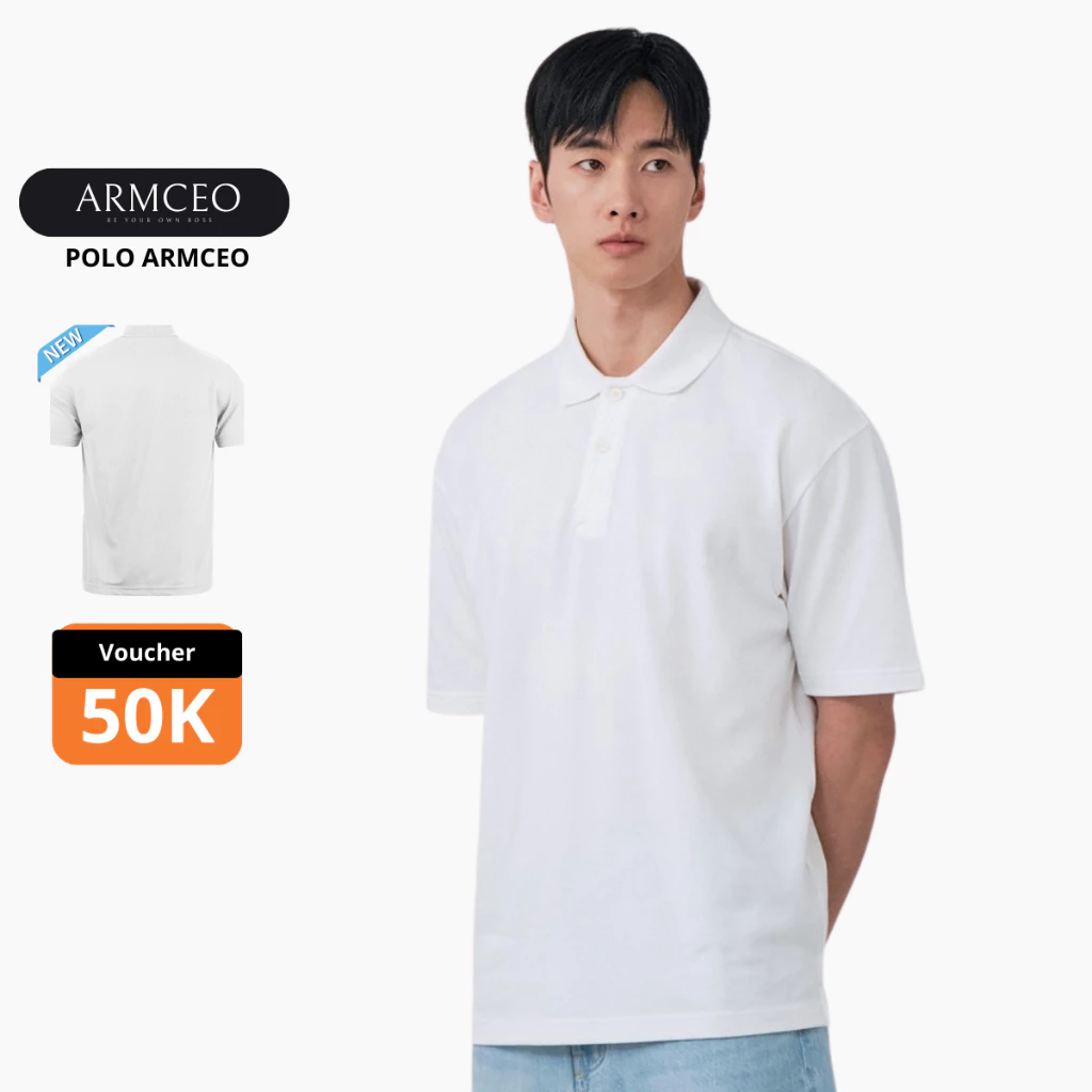Áo polo basic thêu ARMCEO mặc thường ngày- P01