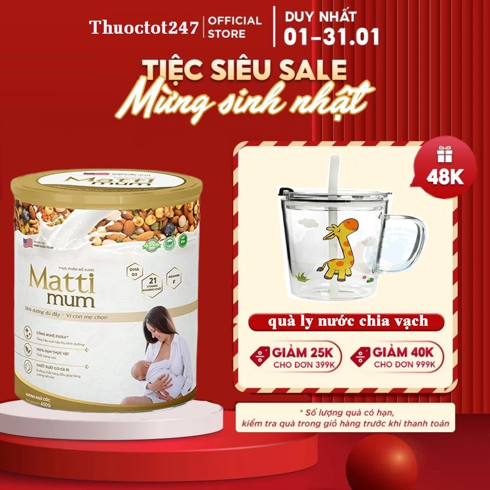 Sữa hạt lợi sữa Matti Mum 100% đạm thực vật cho mẹ sau sinh