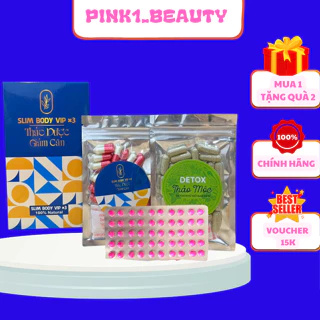 [Combo 3 món] Giảm Cân Body Vip X3 + Tặng Kèm Detox Hộp 30v Bao Giảm 3-6 kg  PINK1_BEAUTY