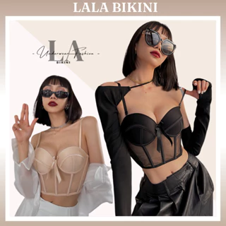 Áo Bra Bralette Corset Ren Có Gọng Nâng Ngực, Áo Lót Ren - Áo Ngực Bra Ren 2 Dây Áo Bra Có Mút - LALA BIKINI - 2088