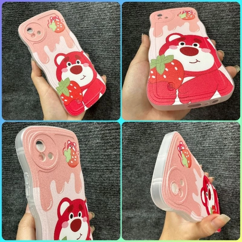 Case ốp lưng Realme C20 / Narzo 50i / C11 2021 dẻo gấu dâu lotso siêu cute viền lượn sóng chống sốc bảo vệ camera