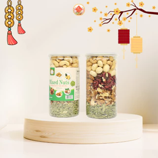 Hạt Dinh Dưỡng Mix 6 Loại Hạt Cao Cấp - Hạnh Nhân, Hạt Điều, Nhân Macca, Óc chó Đỏ, Vàng , Bí Xanh 500gr