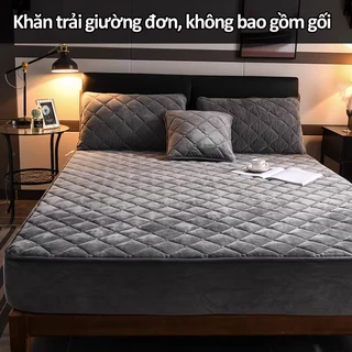 Bộ ga gối nỉ sữa trần bông chống tích điện nhập khẩu cao cấp ga giường trần bông bọc đệm công nghệ mới đủ kích thước