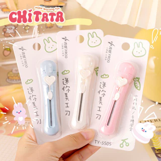 Dao rọc giấy cắt giấy mini hình trái tim đáng  cute dễ thương dùng cho văn phòng phẩm và dụng cụ học tập cho trẻ Chitata