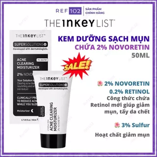 Kem dưỡng giảm mụn The INKEY List Super Solution Acne Clearing Moisturizer 50ml chứa 2% Novoretin - Ref102 Bill Mỹ