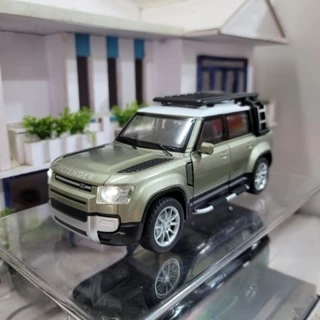 Mô hình xe Land Rover Defender tỉ lệ 1:24 bản full kính, có đèn, âm thanh động cơ, chạy cót